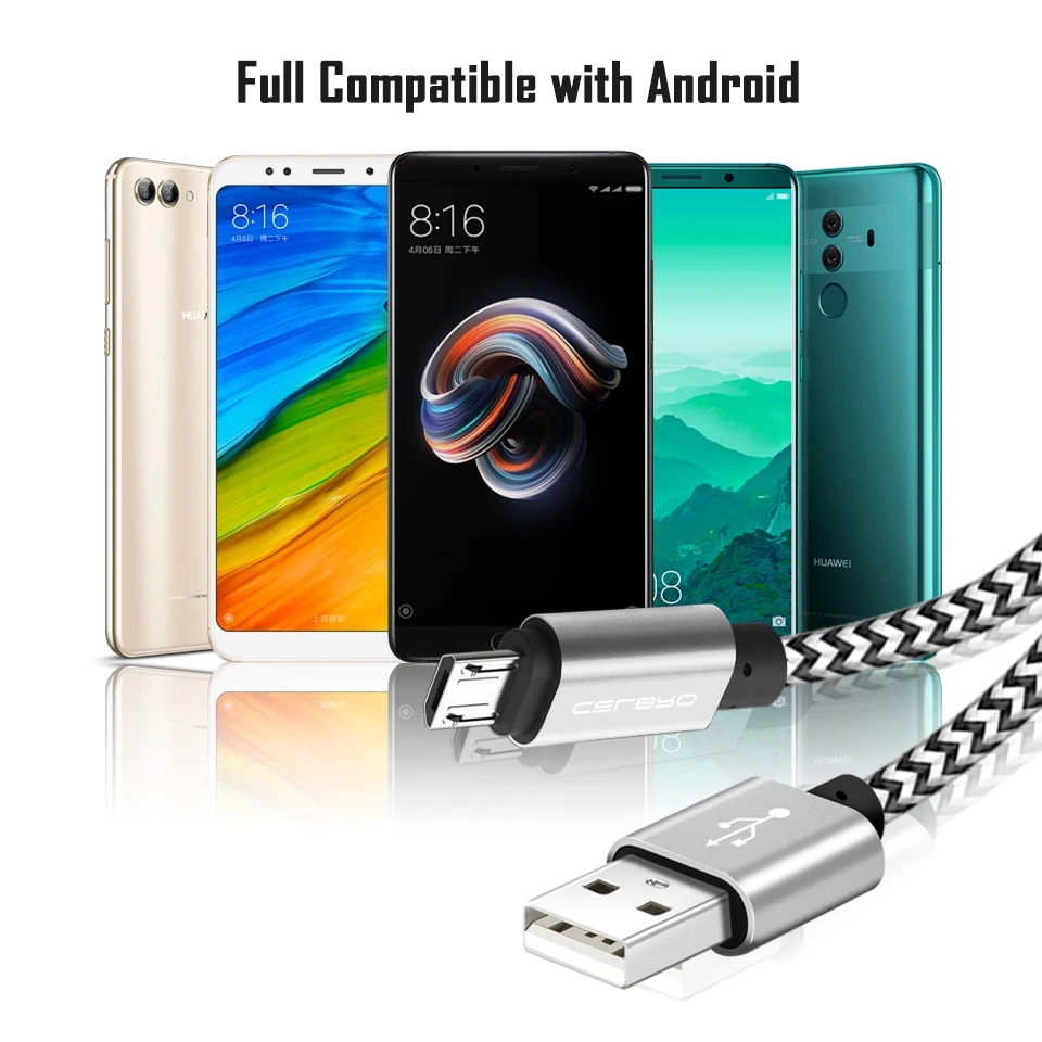 3 м 2 Micro USB кабель для зарядки Android Xiaomi Redmi Note 5 6 pro Samsung Galaxy J5 J7 2017|Зарядные устройства