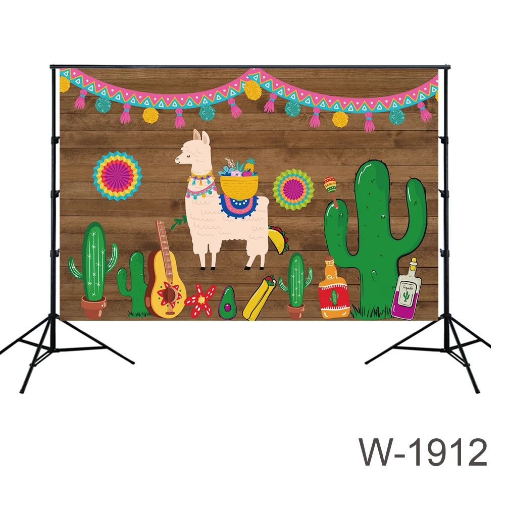 

Kids Fiesta Party Backdrop Fiesta Music Themed Festival Backdrop Ideas Wood Background Guitar Llama Cactus Decorations Bunting
