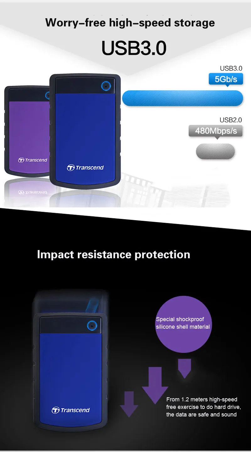 Transcend 1 ТБ внешний жесткий диск 2," Высокая Скорость USB 3,0 Mac 2,5-дюймовый жесткий диск 1t HD DVR для внешних HDD диско Externo USB 3,0