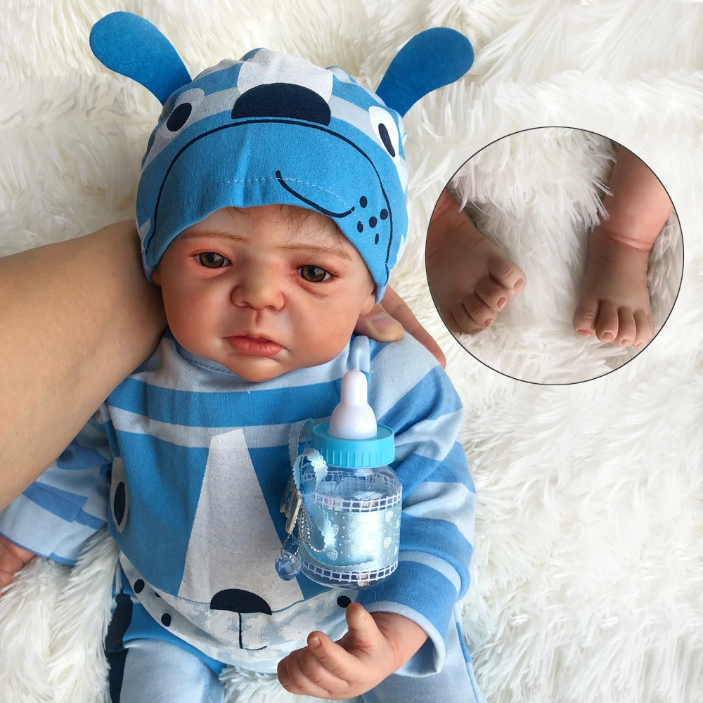 Кукла реборн Мягкая силиконовая 22 дюйма коллекционная кукла младенец на ощупь