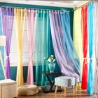 Горячая Распродажа, радужные сплошные оконные шторы из вуали, драпированные панели, отвесный тюль для домашнего декора, гостиной, спальни, кухни 184 #3
