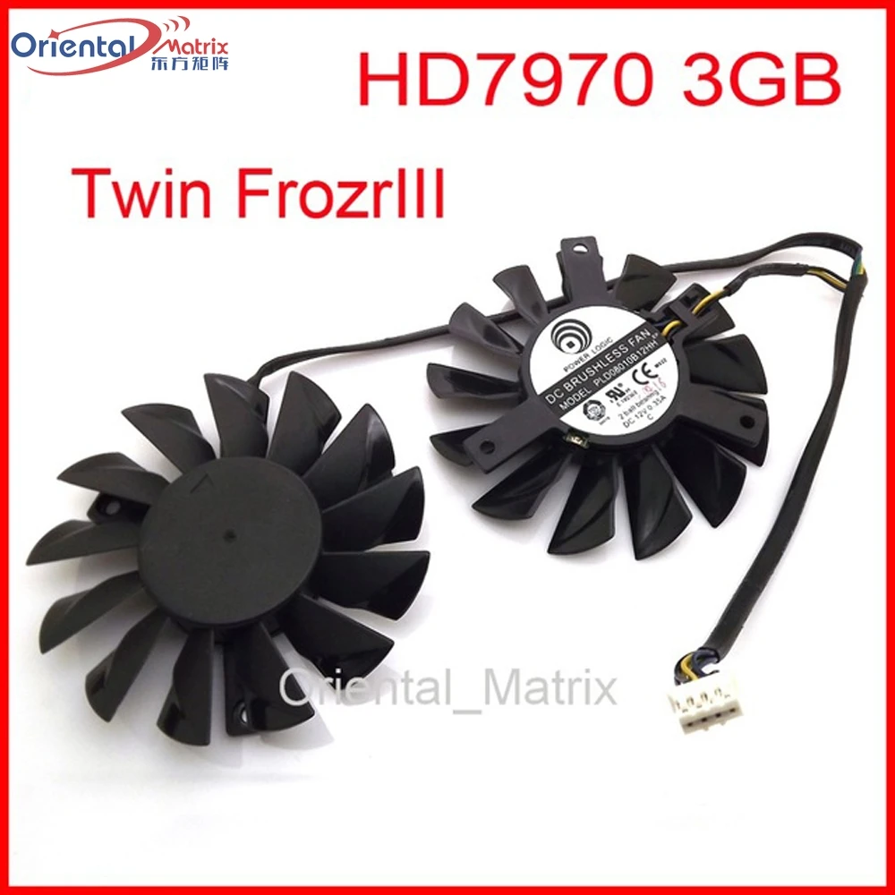 Бесплатная доставка PLD08010S12HH 12 В 0 35 а 75 мм вентилятор для MSI RADEON HD7970 3 Гб двойной