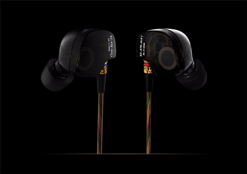 Оригинальные KZ ATE S медный драйвер HiFi спортивные наушники в ухо наушники для бега с поролоновыми наушниками с микрофоном для Iphone 7