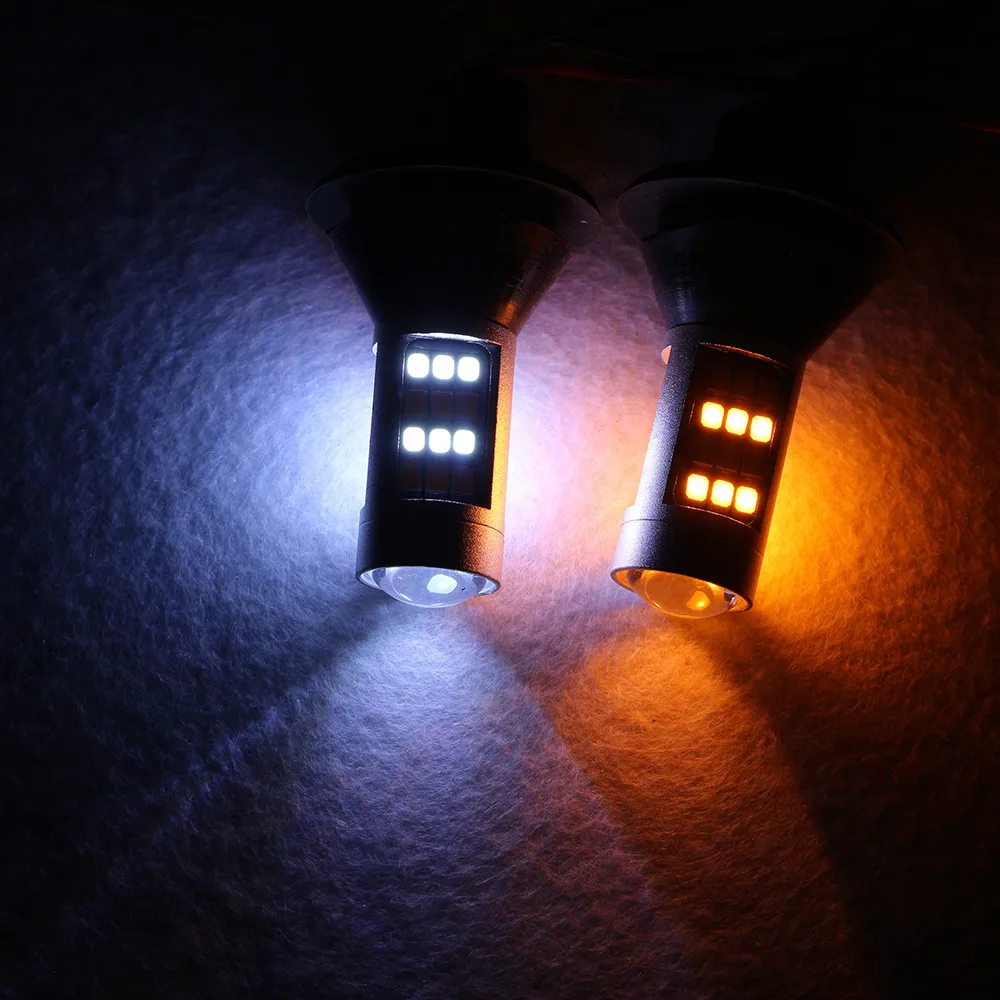 T20 1156 LED T20 7440 WY21W Поворотники боковые 42 LED DRL Аксессуары для автомобильного освещения Габаритные огни белый желтеют h