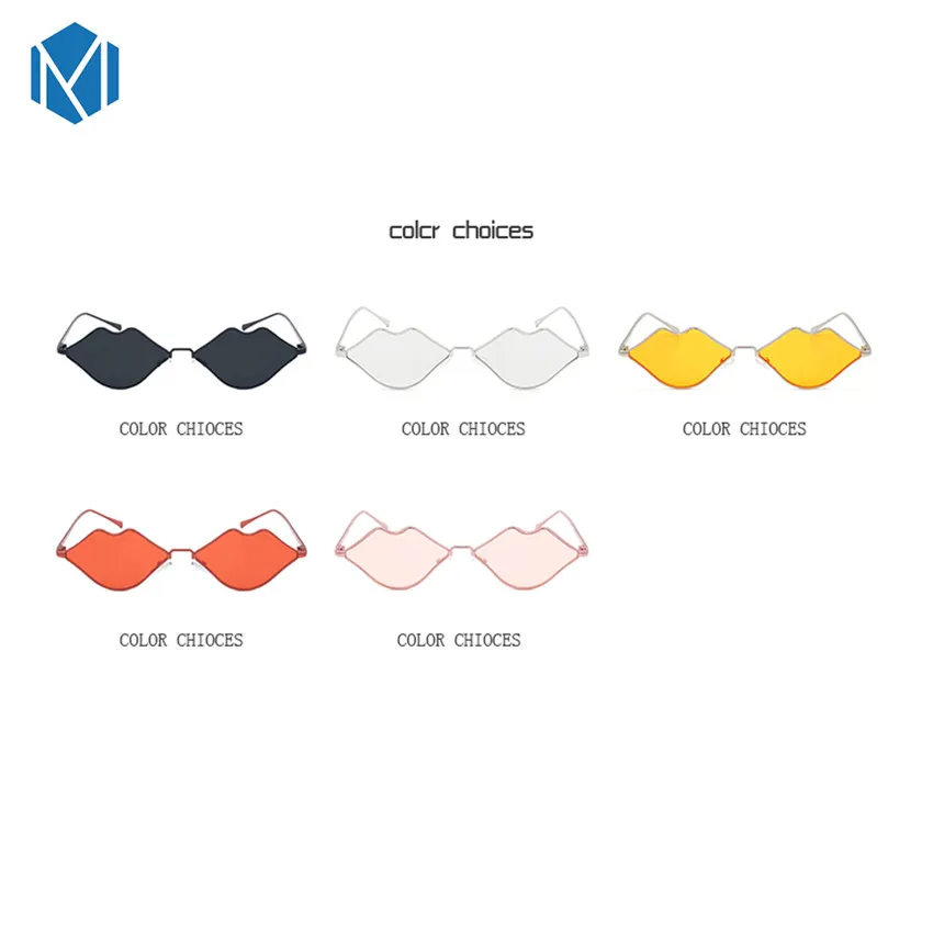MISM Sexy Lip Shape Sunglasses Women Cute Metal Frame Sun Glasses Party Ladies Oculos Gafas De Sol Mujer Okulary Zonnebril Dames |