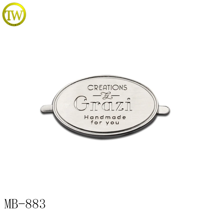 883 изготовленная на заказ сумка логотип из сплава металла этикетка для