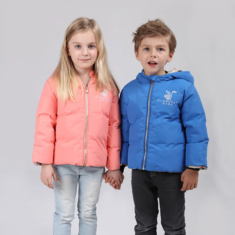 2016 осень и зима новые дети свет пуховик с капюшоном мальчики девочки моды теплая
