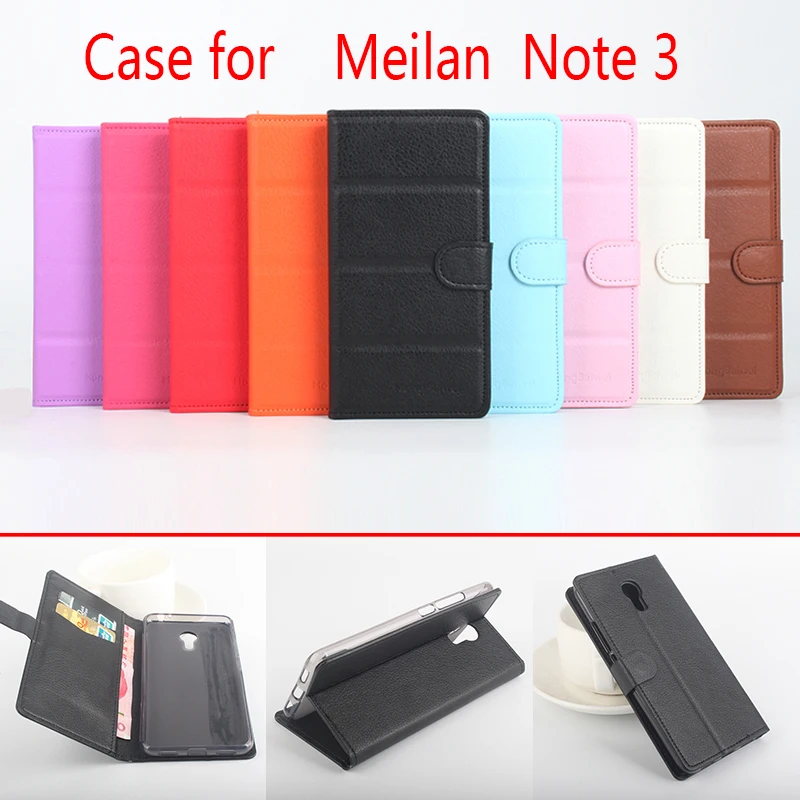 Для Meilan Note 3 чехол для телефона Фолио Флип чистый цвет Личи шаблон PU кожаный