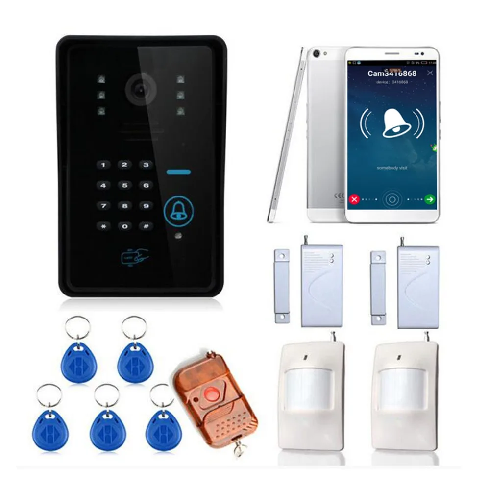 Wifi Draadloze Video Deurtelefoon Ip Camera Home Security Netwerk Remote Intercom Rfid Wachtwoord Unlock