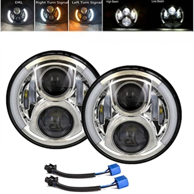 60w halo Chrome Marlaa 2 шт. налобный фонарь для Lada 4x4 urban Niva 7 дюймов головной светильник s Hi/Lo луч дневной ходовой светильник DRL для Jeep Wrangler JK TJ LJ - Цвет: 60w halo Chrome