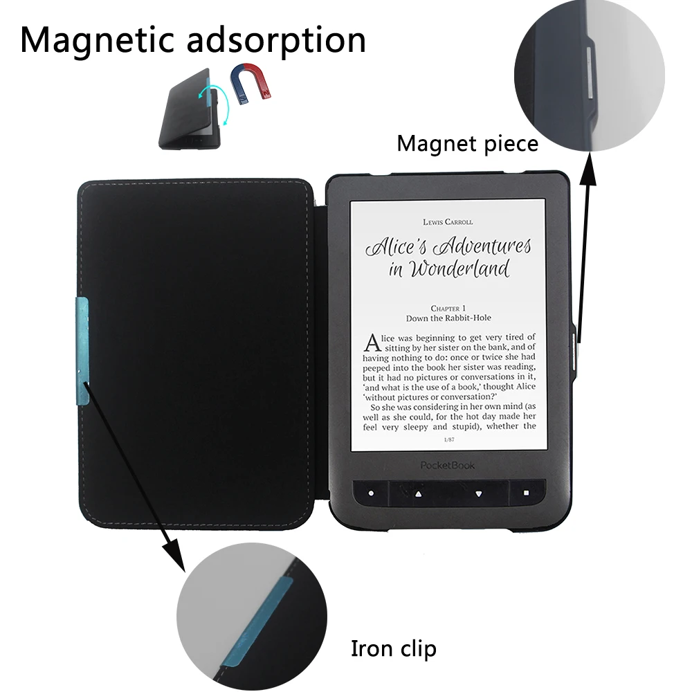 Высококачественный кожаный чехол для электронной книги Pocketbook 626 basic touch lux 2 также