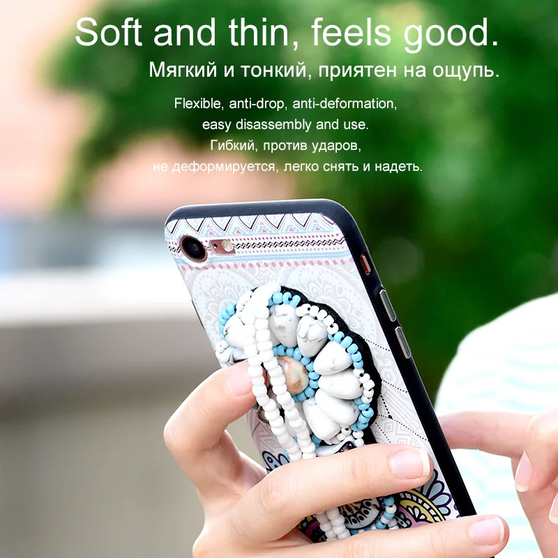 HOCO Girl Fashion Artistic Cute Cartoon Retro Chinese style TPU Painting Phone Cases Back Protective Cover For iPhone 7 8 Plus |