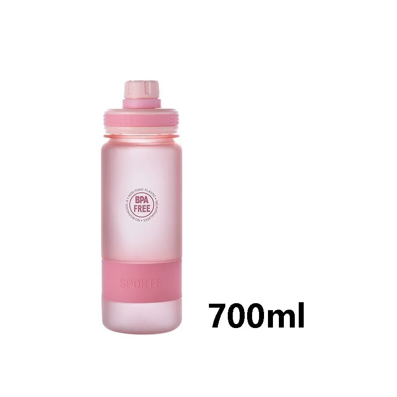 Pink700ml Большая бутылка для воды Герметичная крышка Тритан пластик, не содержащий вра легкий портативный для спорта на открытом воздухе тренажерный зал Йога школа 700/900 мл - Цвет: Pink700ml