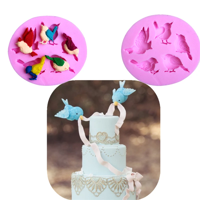 DIY 3D птицы силиконовая форма для выпечки в форме цветка Шоколад Мыло Формы