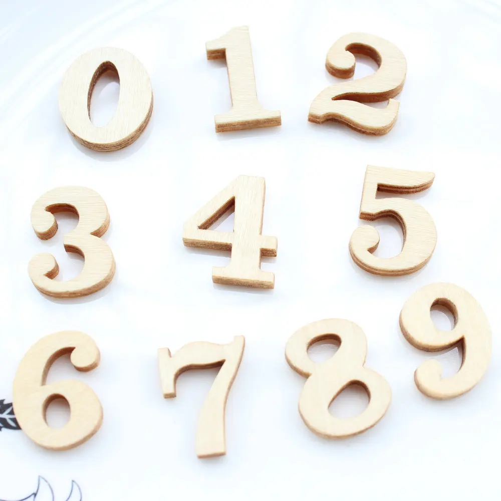100 шт/партия натуральные деревянные Destash шт. цифры от 0 9 деревянный знака после