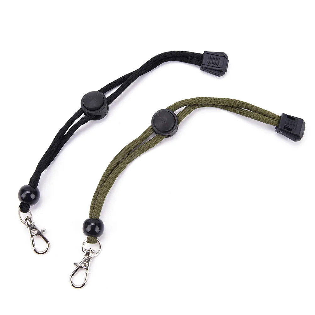 2 шт. черный/синий шнурок ремешок на запястье с кнопкой для фонарика ключи