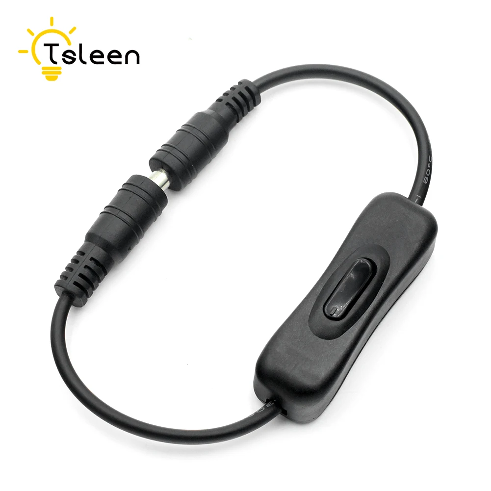 Push Black 5,5*2,1 мм, DC12-24V, линейный переключатель, кабель, Папа, мама, провод, адаптер питания с выключателем ВКЛ., для камеры видеонаблюдения, светодиодный светильник - Цвет: Push Black