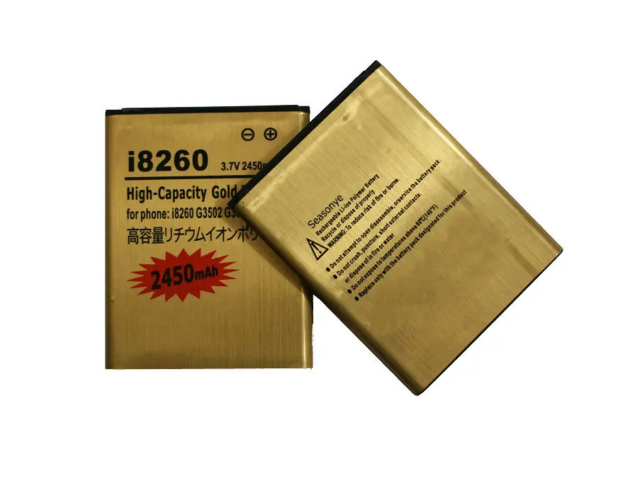 Seasonye 2pcs/lot 2450mAh B150AE / B150AC Replacement Gold Battery For Samsung Galaxy Core i8260 G3508 G3509 G3502/U i8268/D | Мобильные