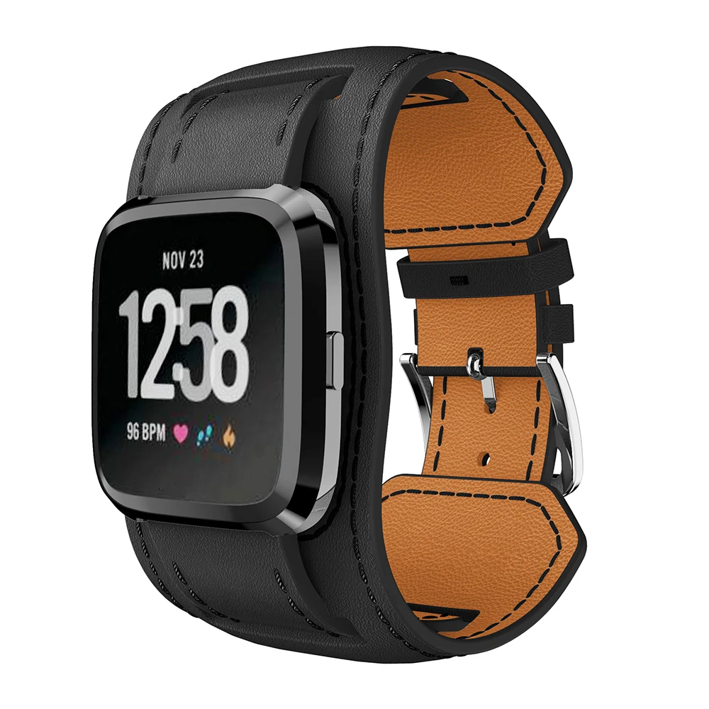Ремешок из натуральной кожи для Fitbit Versa спортивные часы Браслет Смарт-часы на