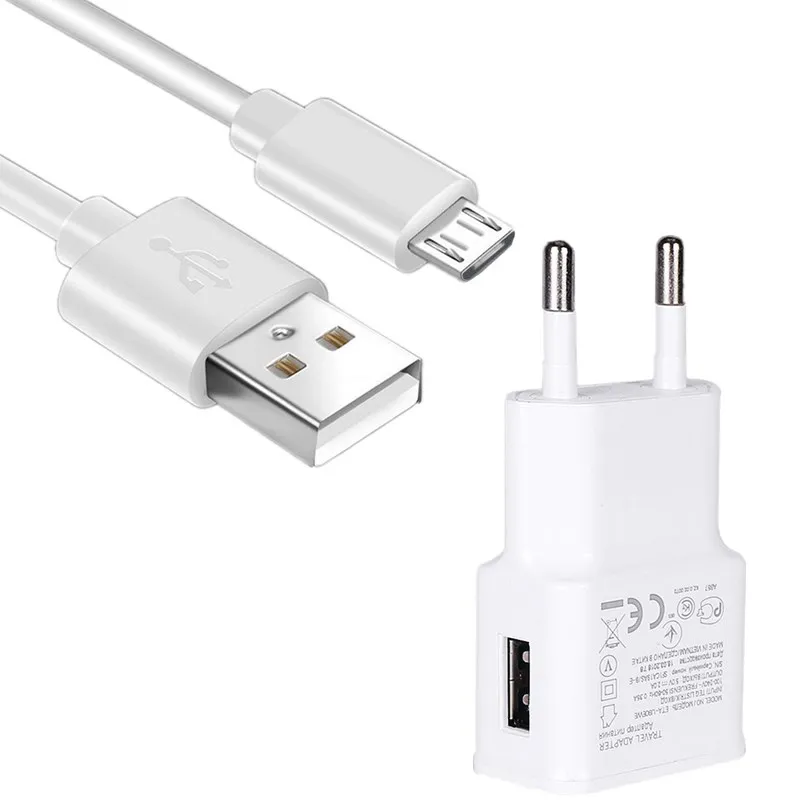 Charger and Cable Универсальное USB зарядное устройство для телефона samsung A2 J2 J4 Core Xiaomi huawei Meizu htc EU Plug дорожный настенный адаптер быстрое зарядное устройство для мобильного телефона s - Тип штекера: Charger and Cable