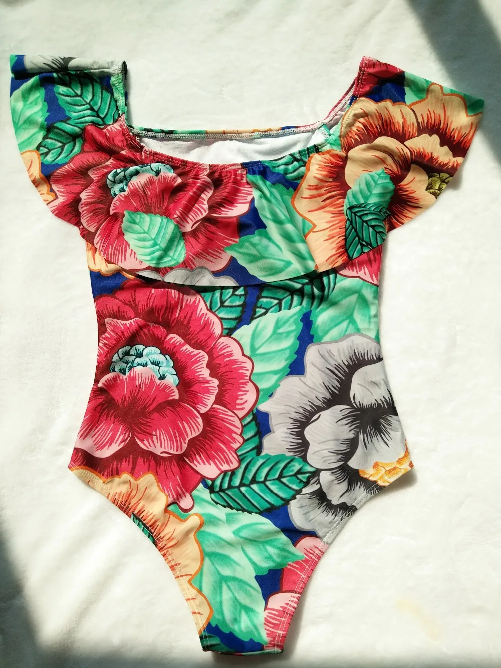 Женский купальник с открытыми плечами монокини цветочным принтом|suit swim|swimwear