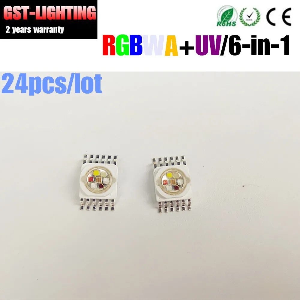 Светодиодные лампы высокой мощности RGB 3 в 1 RGBWA 5 UV 6 24 шт. | Лампы и освещение