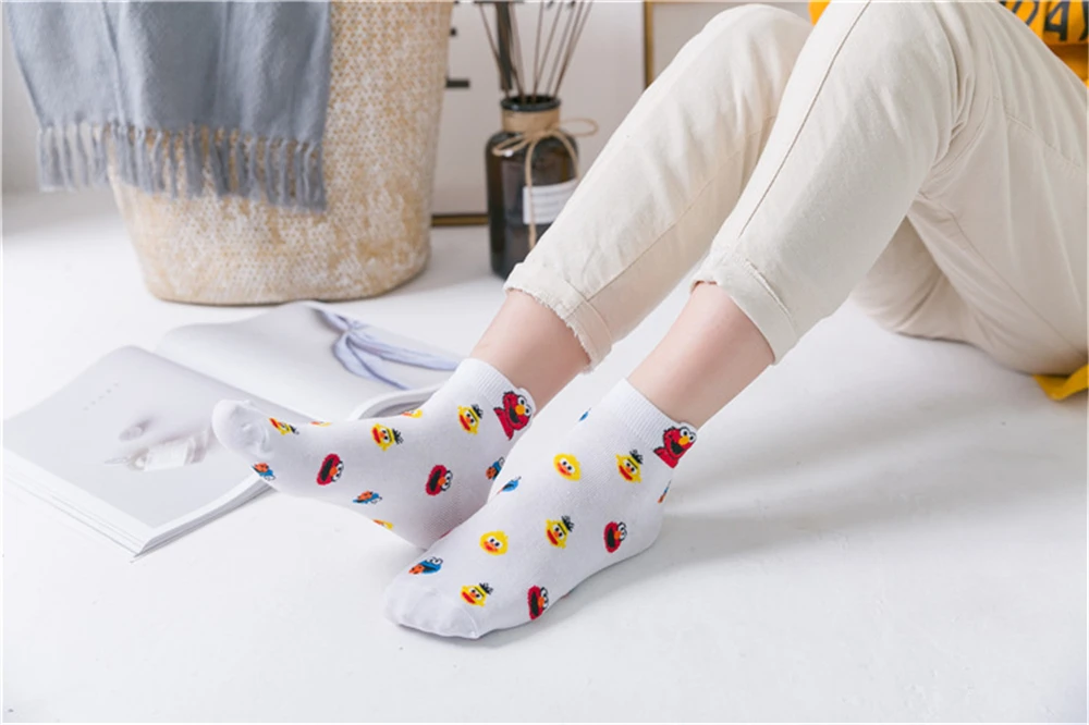 Harakuju women cute cartoon individuality short socks unisex funny hipster Christmas Halloween gift socks