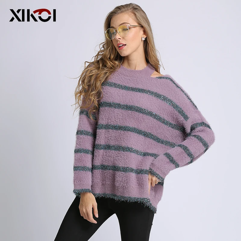 XIKOI Для женщин свитер вязаный думаю Tight размеры внутри носить леди перемычка