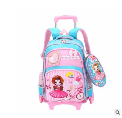 Школьный рюкзак на колесиках для девочек детские дорожные сумки школы