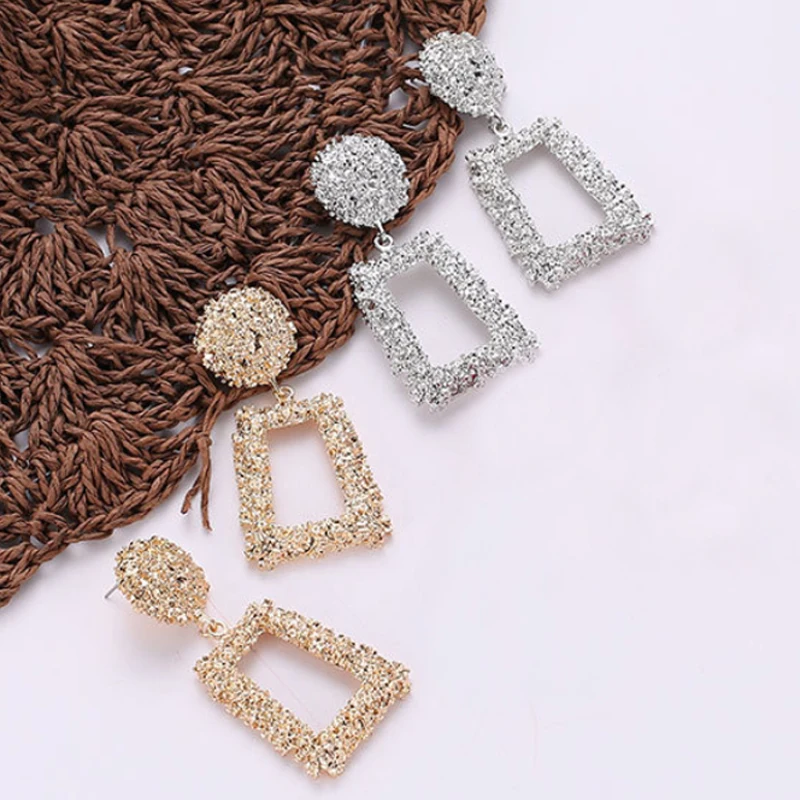 Newest Fashion Vintage Earrings For Women European Design Drop Geometric Statement Metal Earring Gift Friend | Украшения и