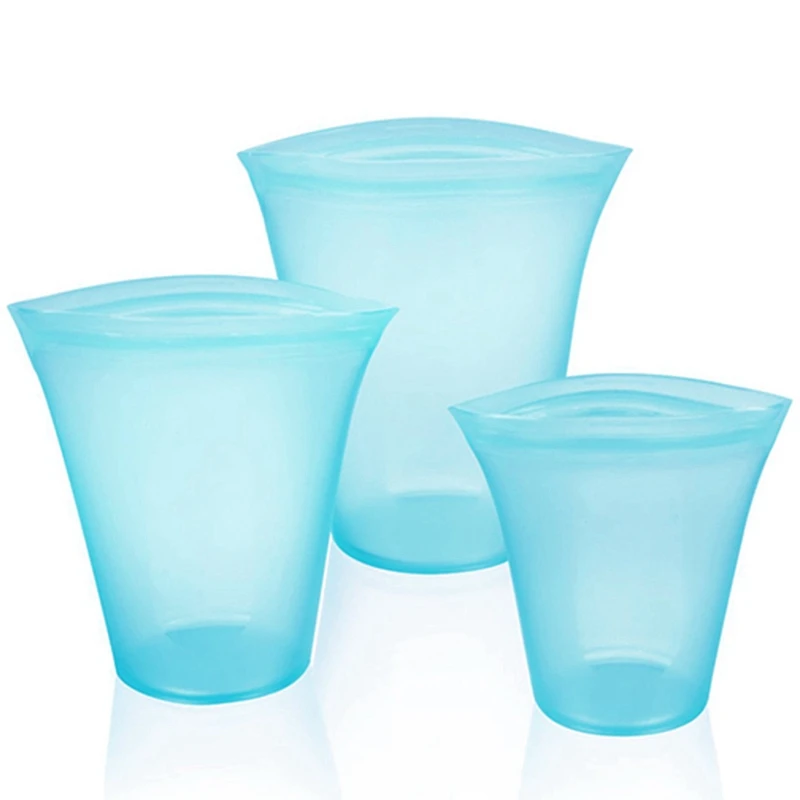 3 шт силиконовый мешок с зажимом контейнеры молния Топ защитой от проливания