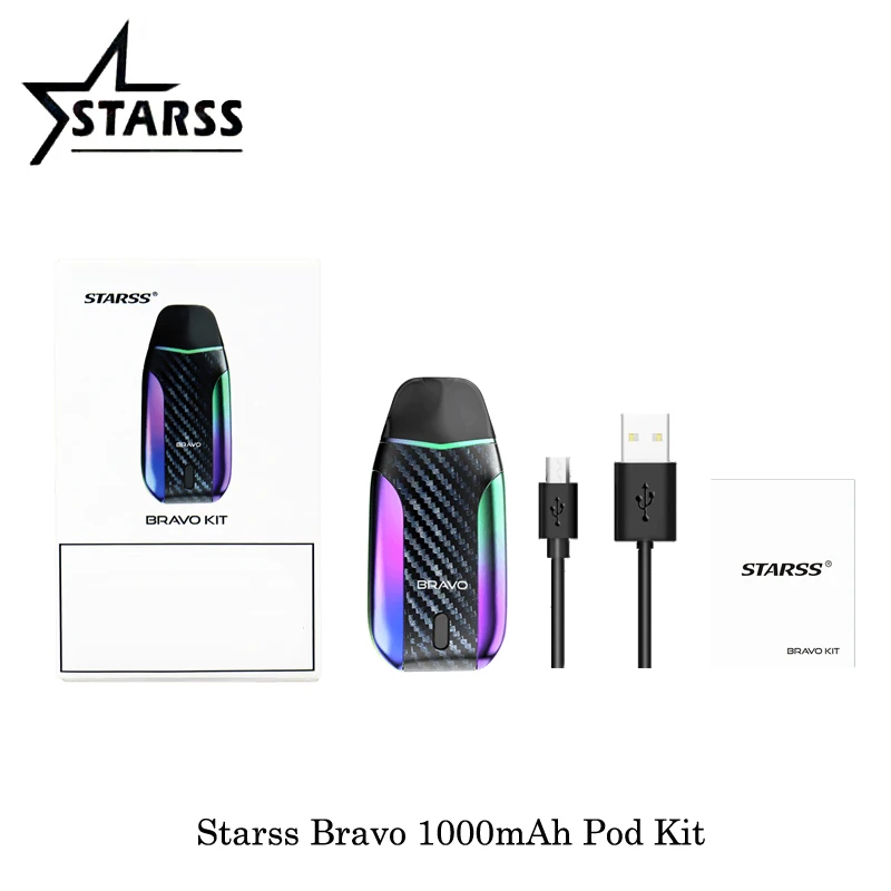 Электронные сигареты Starss Bravo 1000mAh Pod система 2 мл емкость картридж с
