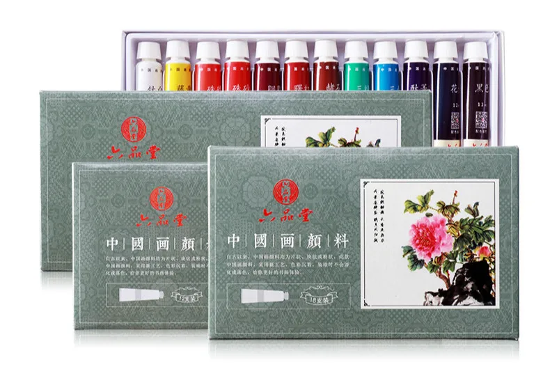 Calligraphy ink Paint Set 12/18/24 Colors Pigment Chinese Landscape Painting Paint 5/12ml Chinese Painting pigment Art Supplies