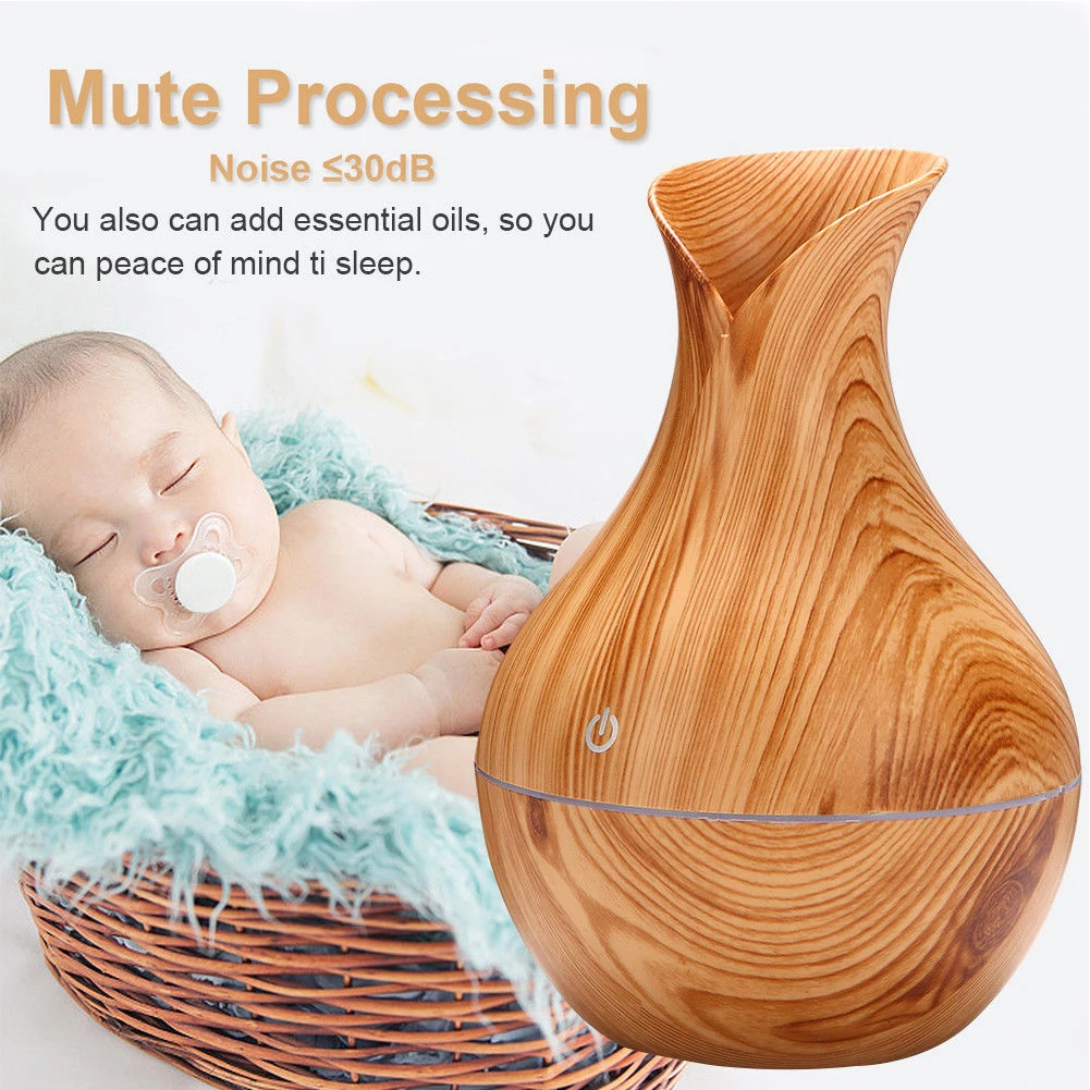 Purifier Wood Grain Mute Aroma Diffuser Aromatherapy Air Hydrating USB Led Ultrasonic Essential Humidifier Vase | Дом и сад