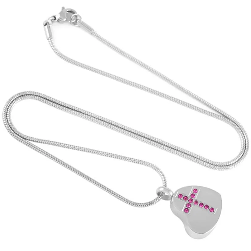 CMJ8354 блестящий хрустальный крест сердечко кремация ювелирные изделия Мемориал