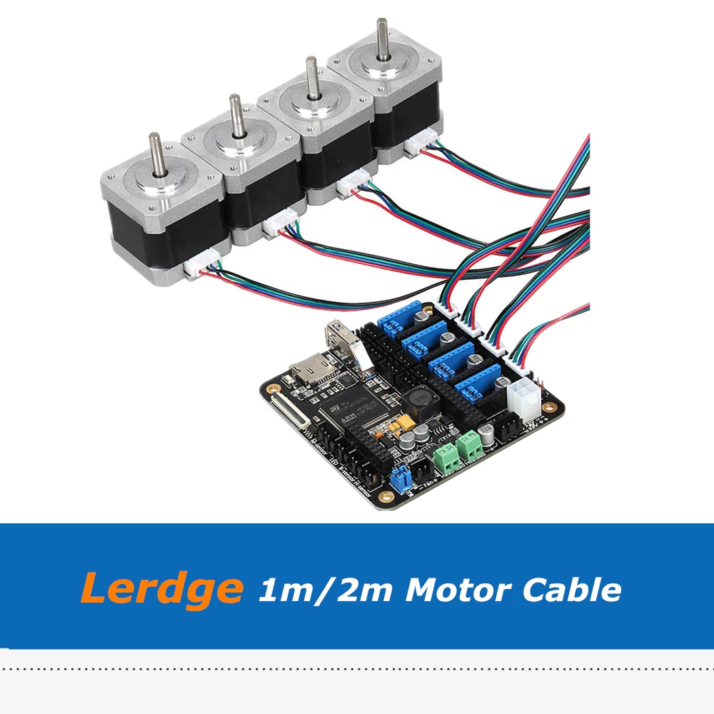 4 шт./лот Lerdge 1 м/2 м XH2.54 4-контактный моторный кабель с DuPont Line белый терминал для 3D