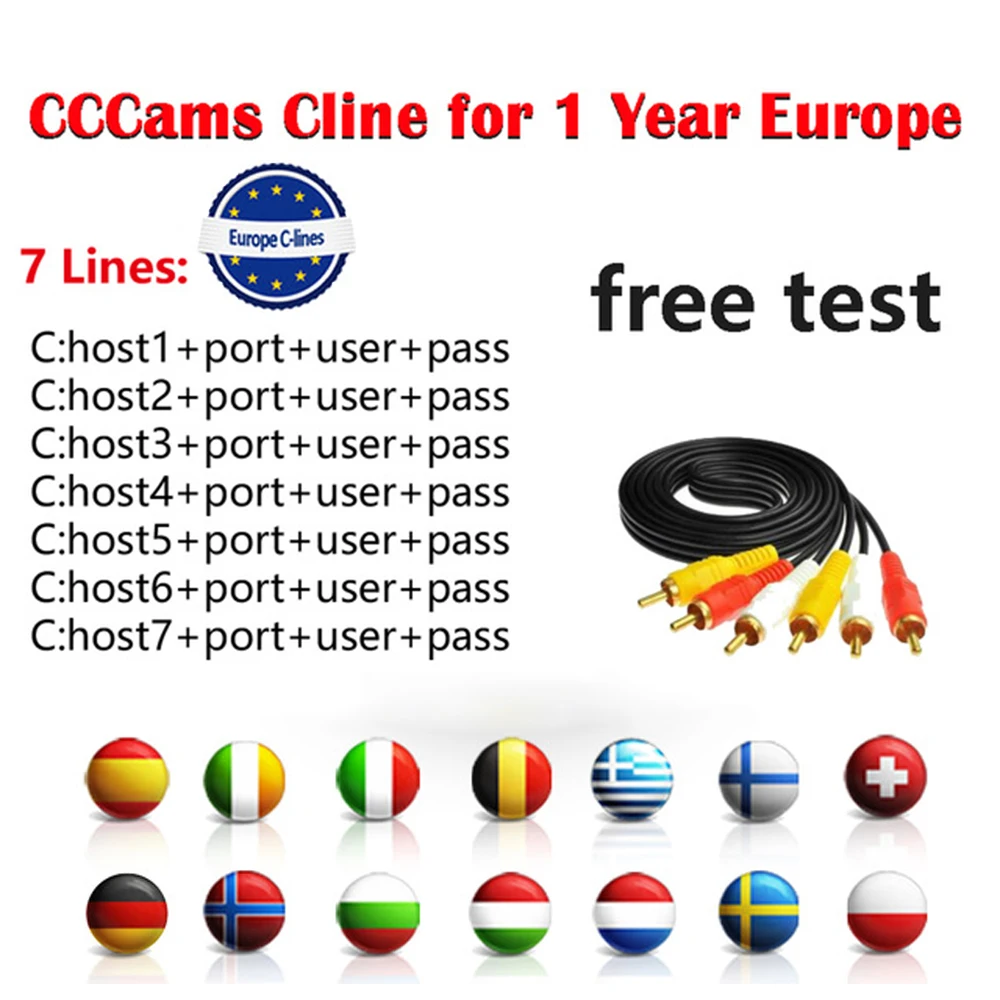 Cccam Europa 7Cline сервер 7 линий HD Италия Испания арабский Cline для Freesat V8 супер DVB-S2 спутниковый ресивер V8 Finder