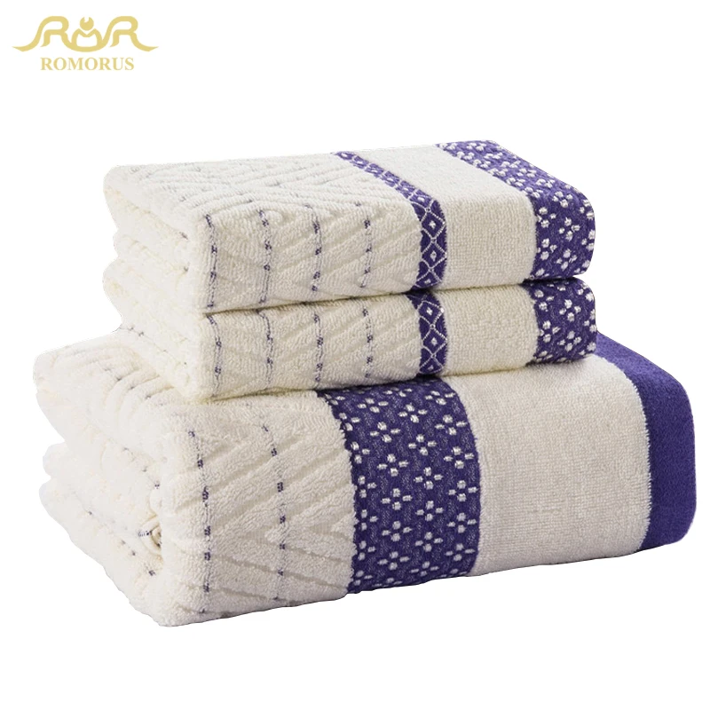 ROMORUS 100% Мягкое хлопковое полотенце для ванной комнаты комплект из 3 предметов