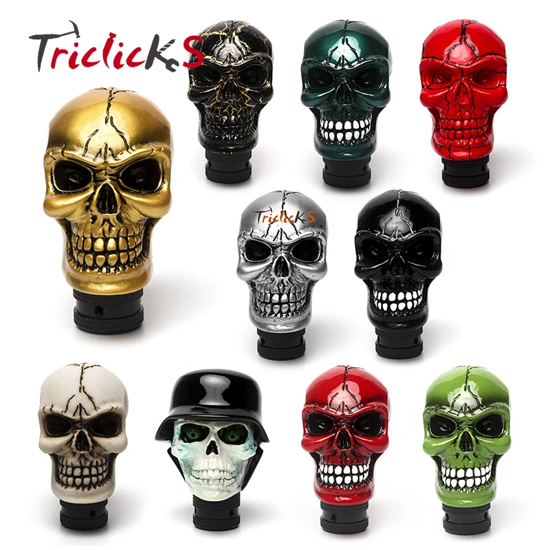 

Triclicks Universal Manual Operation Car Gear Shift Knob Shifter Lever Resin Ten Colors Skull Handle Konbs Modification Covers