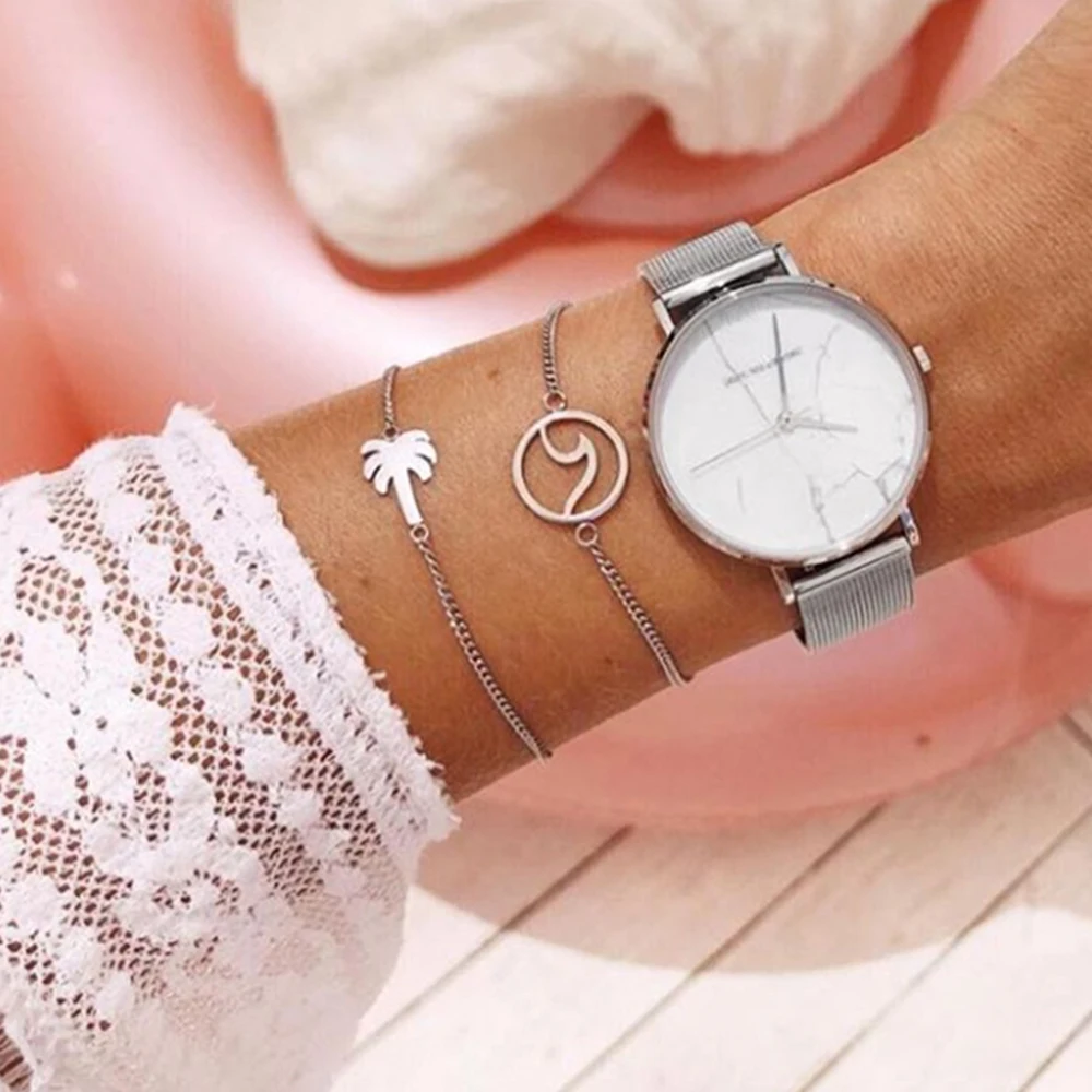 Набор браслетов FNIO многослойный Женский Пляжная цепочка с кулоном в виде