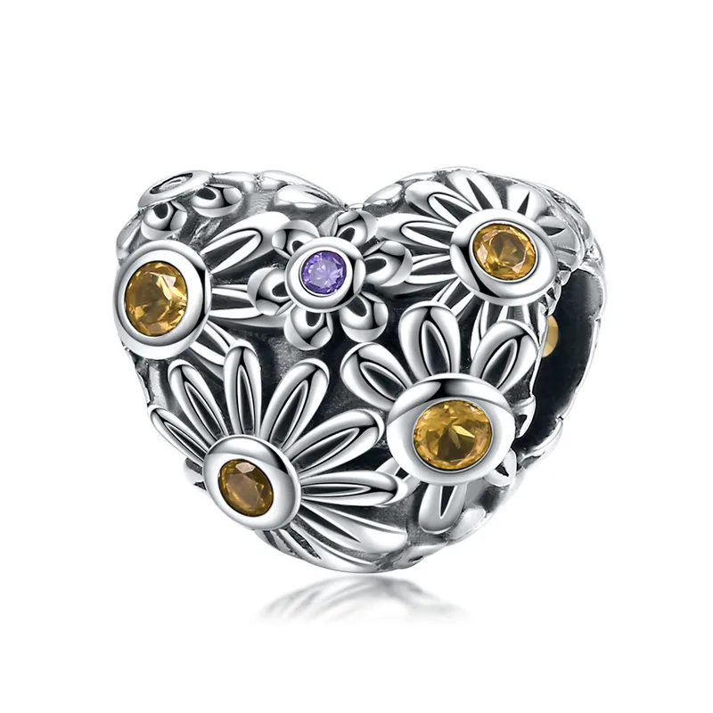 Fit Pandora браслет серебро 925 CZ розовый цветок клевера эльф бабочка Жук бусины S925 оранжевый дугообразные Подвески DIY ювелирные изделия - Цвет: asd967
