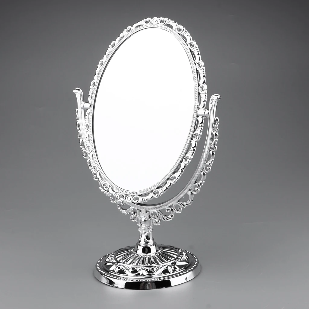 Perfeclan Retro Makeup Standing Mirror Travel Cosmetic Mirror Table Double-Sided Mirror