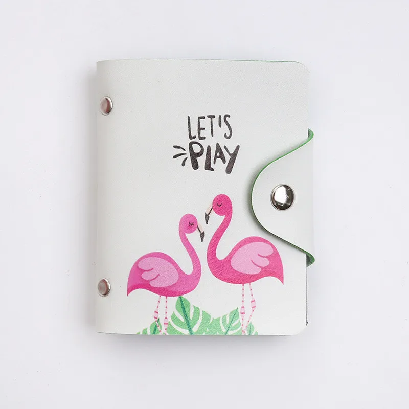 1 Pc Car Storage Mini Card Holder Women Organizer Flamingo Photo Postcard Birthday Gift Message Letter Credit Passport Bags | Автомобили и