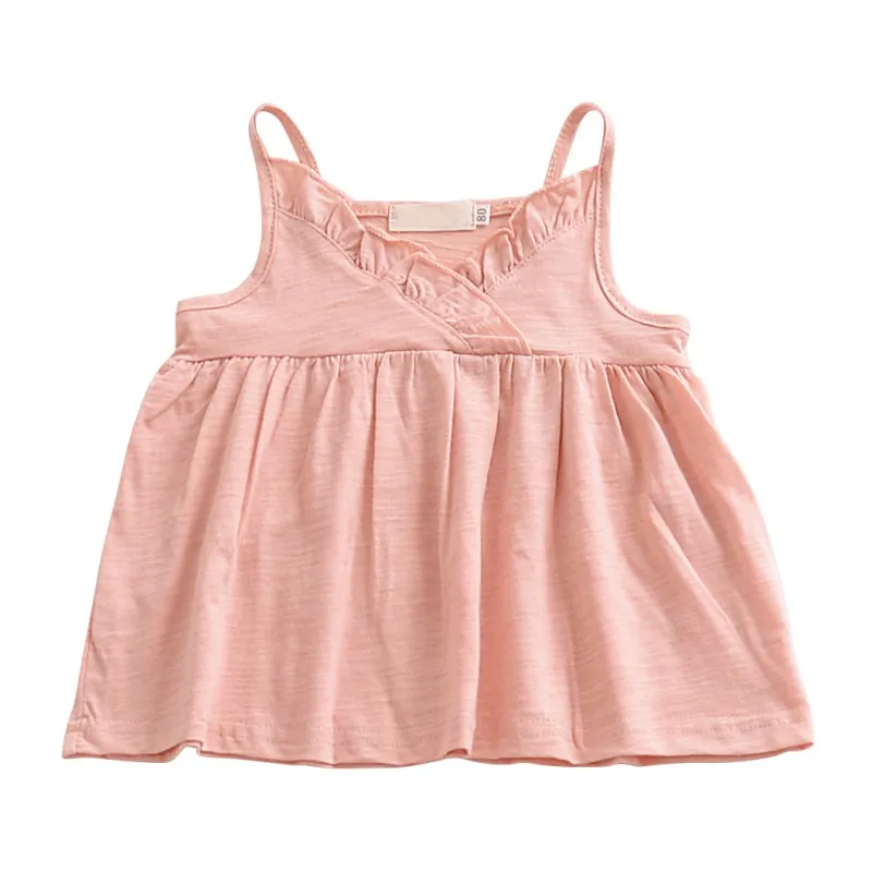 P Toddler Baby Girl T-Shirts Clothing Crochet Lace little Girl t shirt Newborn Kids braces Top Camisole for 0-5T summer - Цвет: P