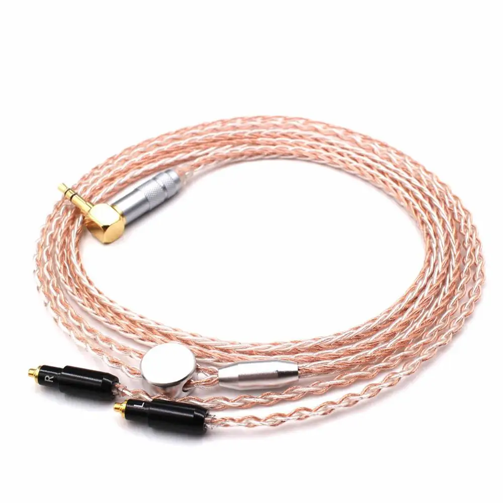 Copper Silver mix Haldane 1,2 метров DIY 8 ядер кабель для наушников для SRH1440 SRH1840 SRH1540 наушников - Цвет: Copper Silver mix