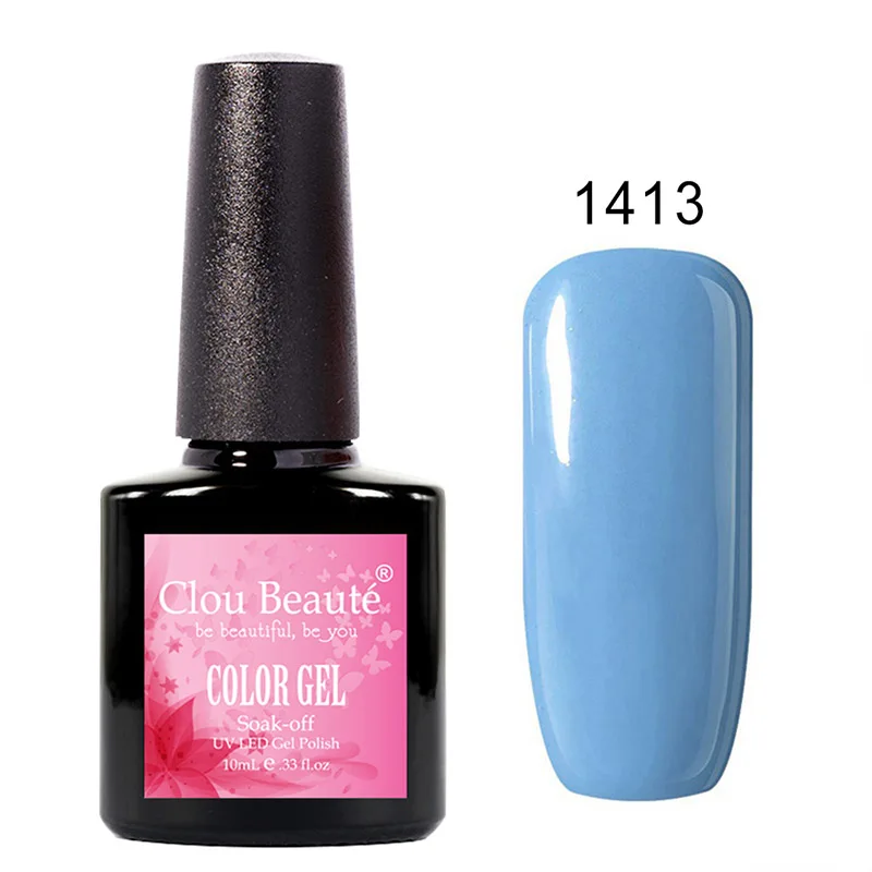 1413 Clou Beaute мягкая цветная основа и верхнее покрытие УФ гель лак для ногтей 10 мл vernis полуперманентный УФ-гель для ногтей впитывающий гель лак 1325 - Цвет: 1413