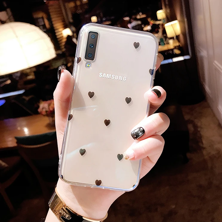Симпатичные Любовь Сердце Звезды Мягкий силиконовый чехол для samsung Galaxy A7 2018 Чехол