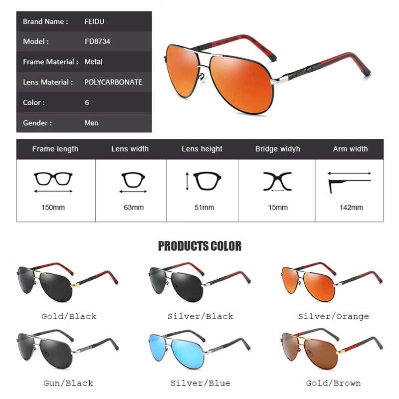 FEIDU Высокое качество HD поляризованные солнцезащитные очки мужские классические