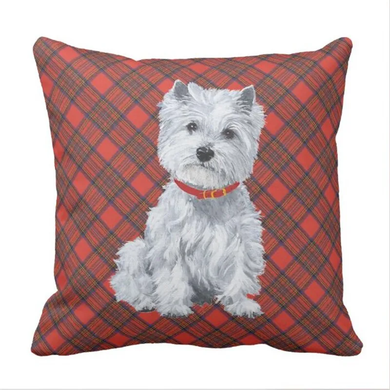 Westie накидка на подушку для щенка|westie pillow|pillow casethrow pillow cases |