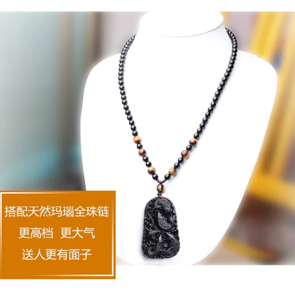 Pure natural hand carved jades dragon necklace pendant Size:50MM *31MM shipping free |